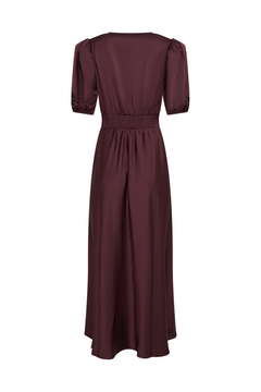 Anniken Satin Midi Dress - Bordeaux