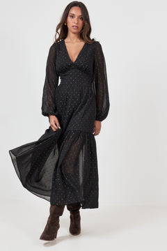 Vilde Chiffon Maxi Dress - Black