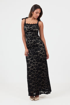 Åshild Lace Maxi Dress - Black
