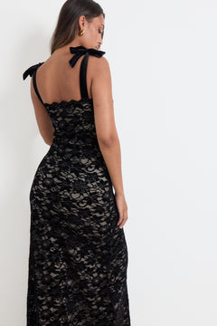Åshild Lace Maxi Dress - Black