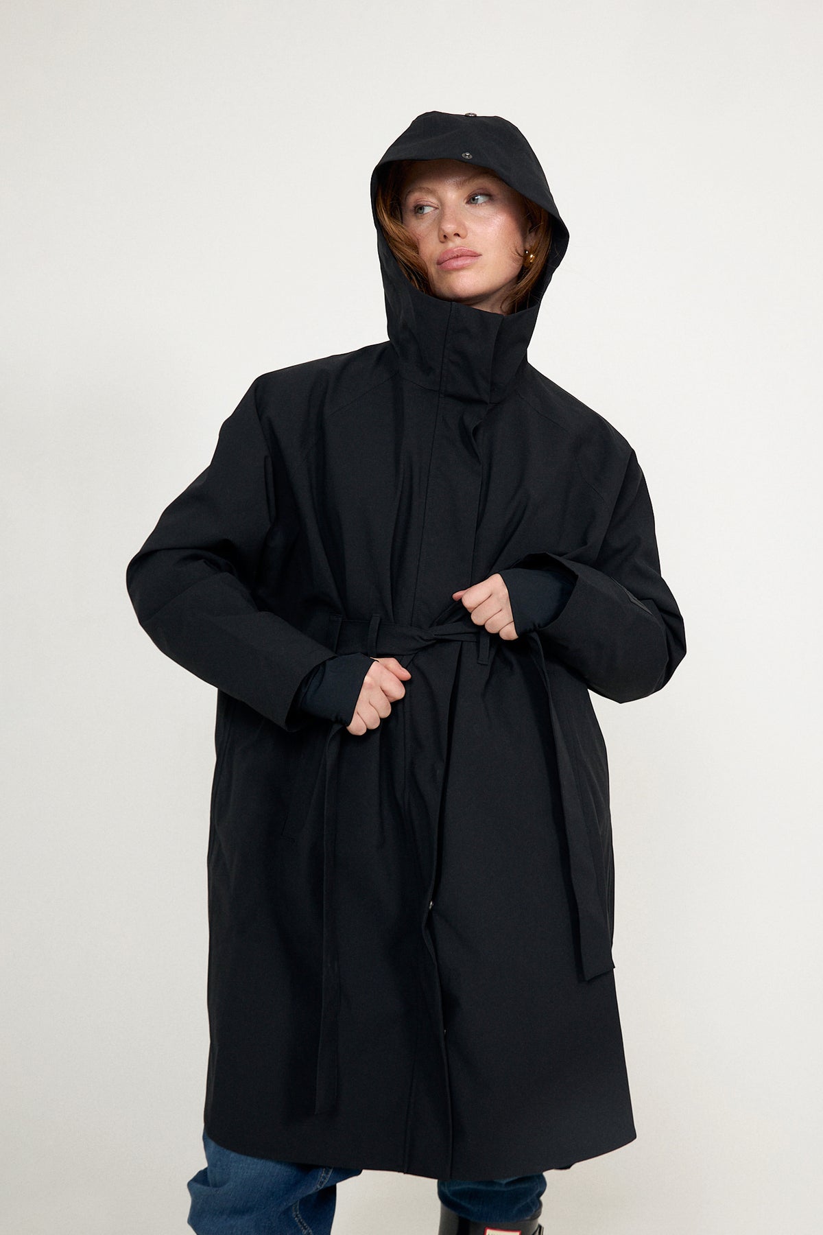 Mia Tech Rain Coat - Black