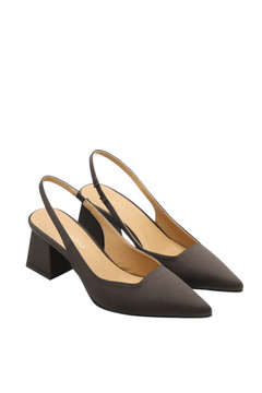 Pia Slingback Satin - Coffee