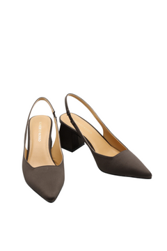 Pia Slingback Satin - Coffee