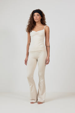 WrapMe Foldover Flare Pant - Creme