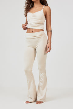 WrapMe Foldover Flare Pant - Creme