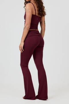 WrapMe Foldover Flare Pant - Burgundy