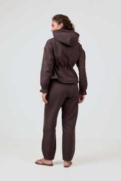 ZipMe Peplum Jacket - Mocca Brown