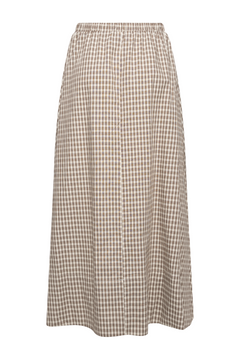Milleic Long Skirt - Brown Checks