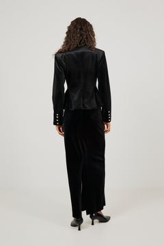 Lene Velvet Pencil Skirt - Black