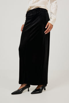 Lene Velvet Pencil Skirt - Black
