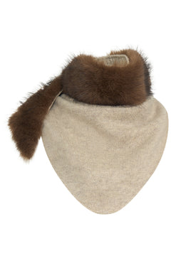 Ellie Wool Triangle Scarf - Sand Melange