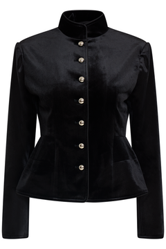 Alice Velvet Fitted Jacket - Black