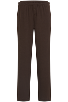 Mel Cotton Pointelle Pj Pants - Dark Brown