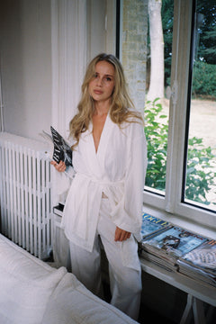 Monique Cotton Pointelle Robe - Off White