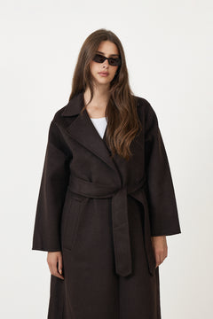 Zillaiw Long Coat - Chocolate Brown
