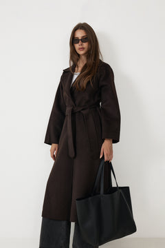 Zillaiw Long Coat - Chocolate Brown