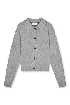 Knit Katrine Cardigan - Light Grey Melange/dark Grey M