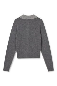 Knit Katrine Cardigan - Light Grey Melange/dark Grey M