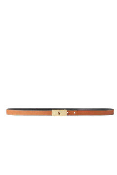 Polo Id Reversible Leather Belt - Black/Cuoio