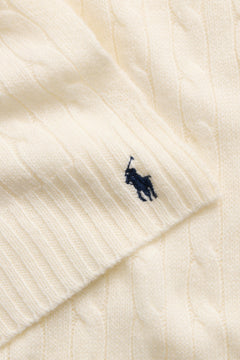 Cable-Knit Wool-Cashmere Scarf - Cream