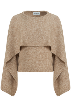 Danie Wool Cape Sweater - Beige