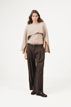Danie Wool Cape Sweater - Beige