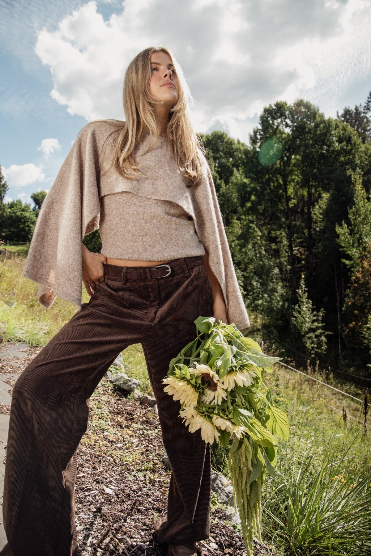 Danie Wool Cape Sweater - Beige