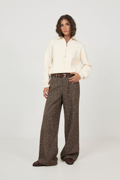 Ani Wool Half Zip Sweater - Off White
