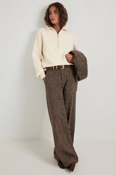 Ani Wool Half Zip Sweater - Off White