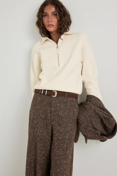 Ani Wool Half Zip Sweater - Off White