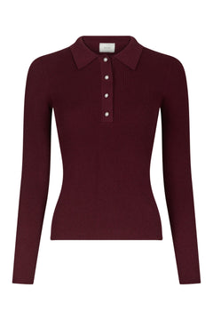 Panama Knit Blouse - Wine
