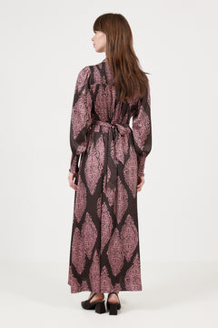 Novalee Paisley Drop Dress - Dark Brown/Evening Rose