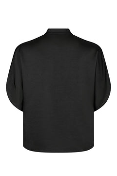 Anelle Heavy Sateen Blouse - Black