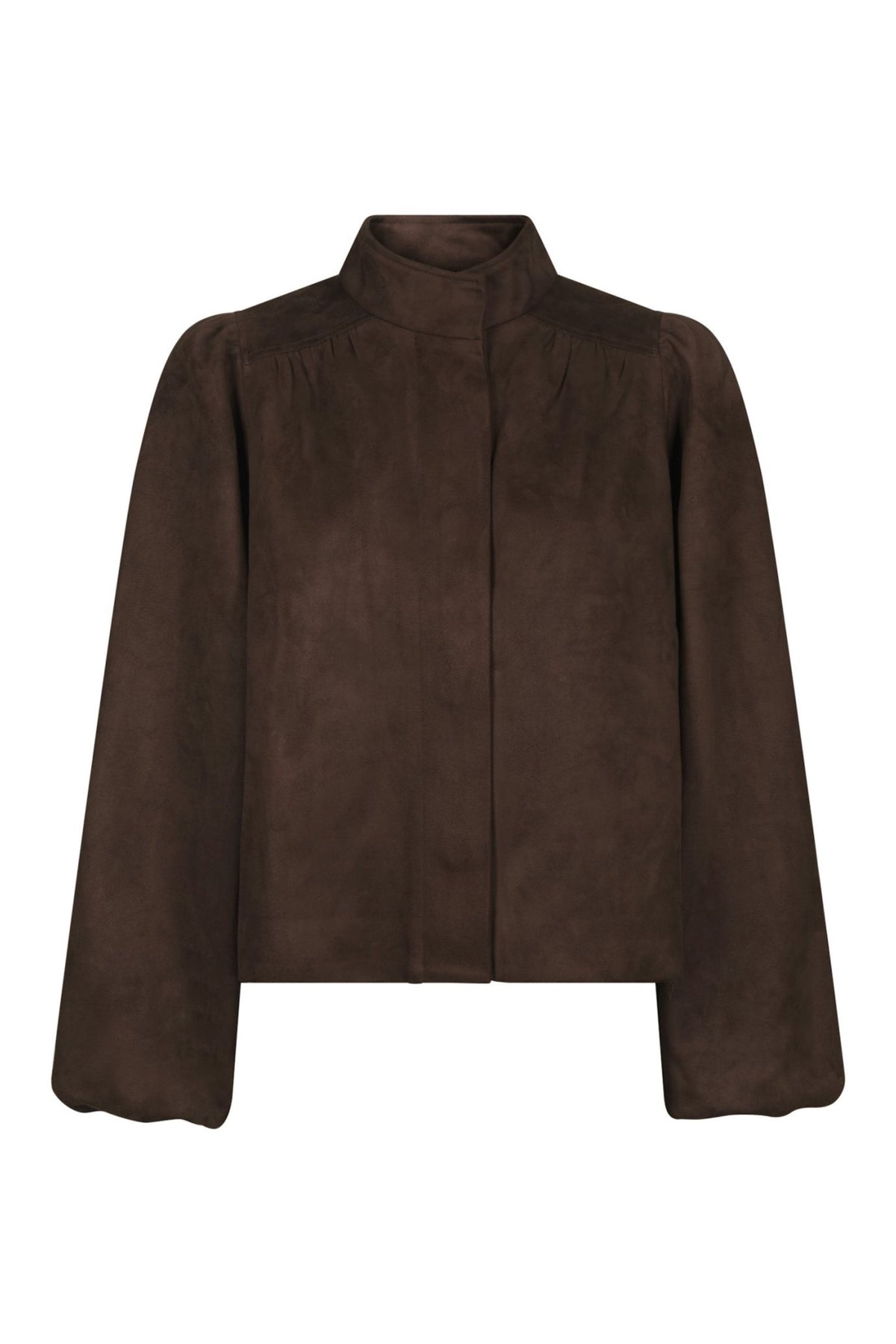Tirsa Faux Suede Jacket - Dark Brown