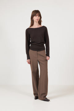 Jessen Knit Blouse - Brown Melange
