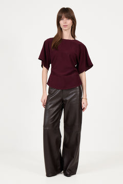 Miriel Drape Blouse - Plum