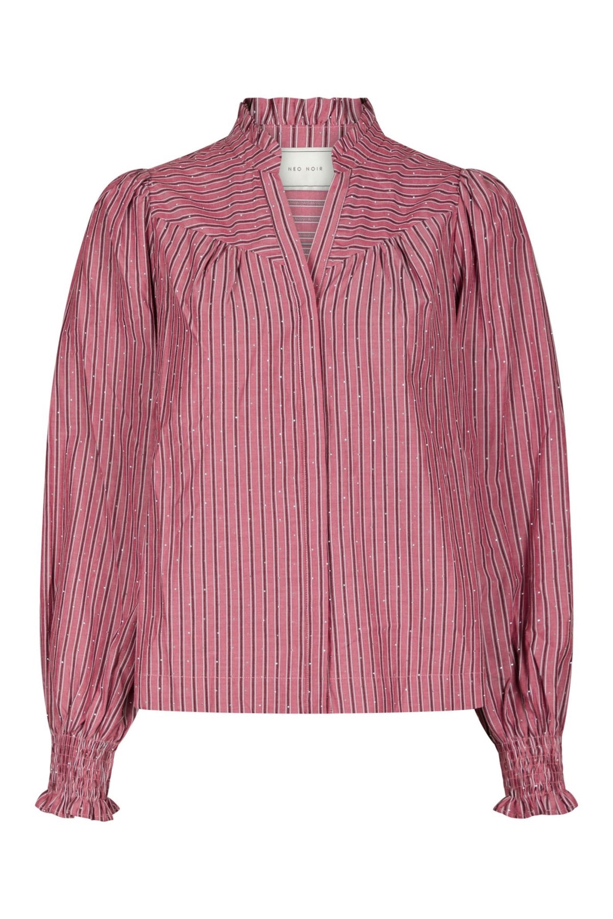 Astrida Soft Stripe Stone Blouse - Dark Rose