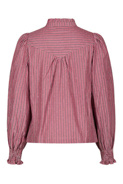 Astrida Soft Stripe Stone Blouse - Dark Rose