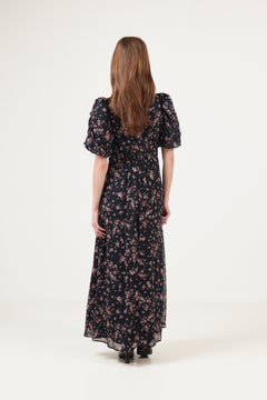 Kikka Mini Flower Dress - Black