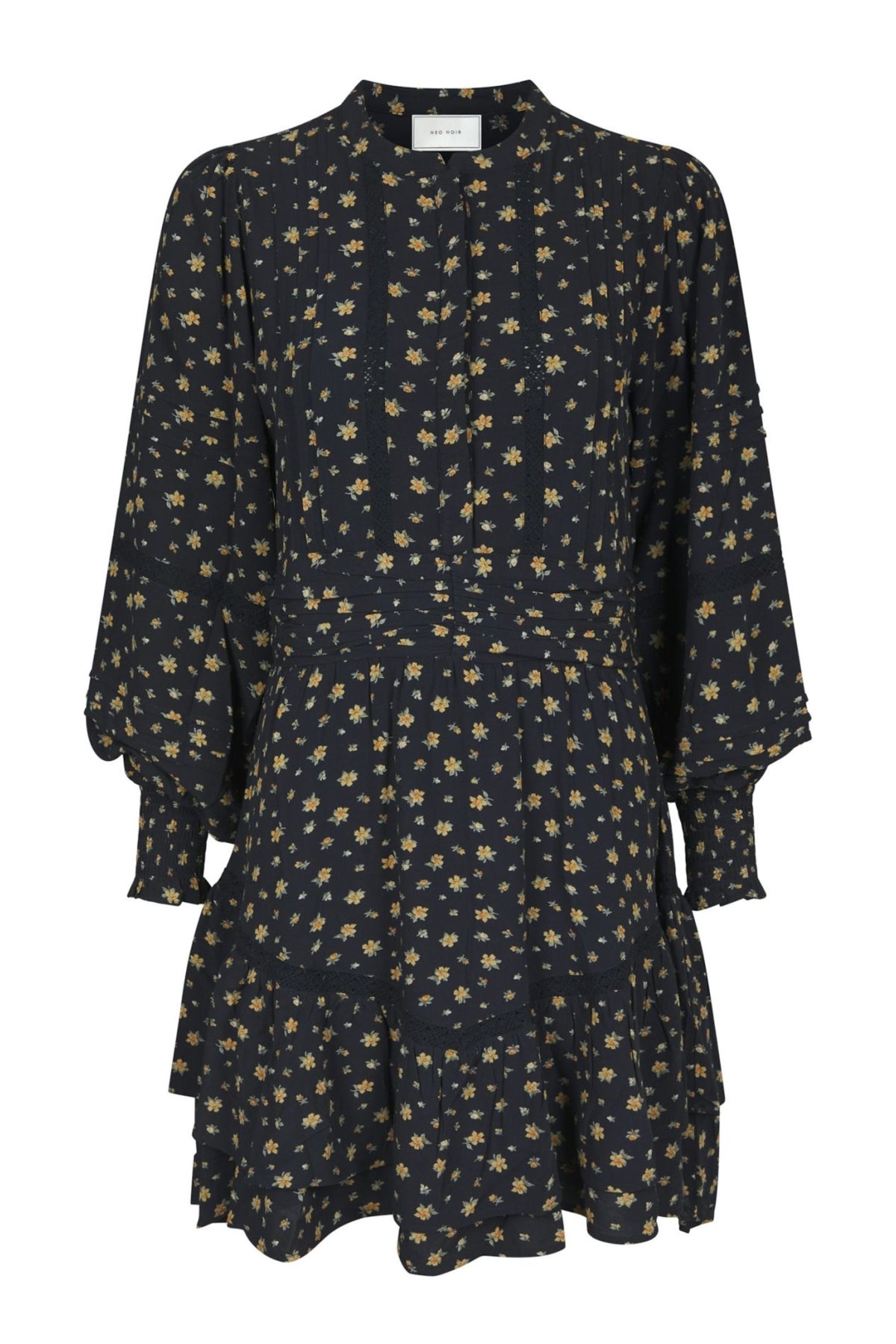 Roberta Small Flower Dress - Black