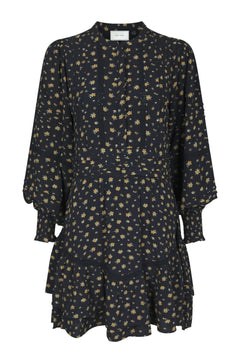 Roberta Small Flower Dress - Black