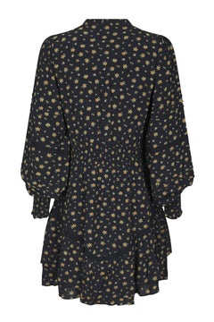 Roberta Small Flower Dress - Black