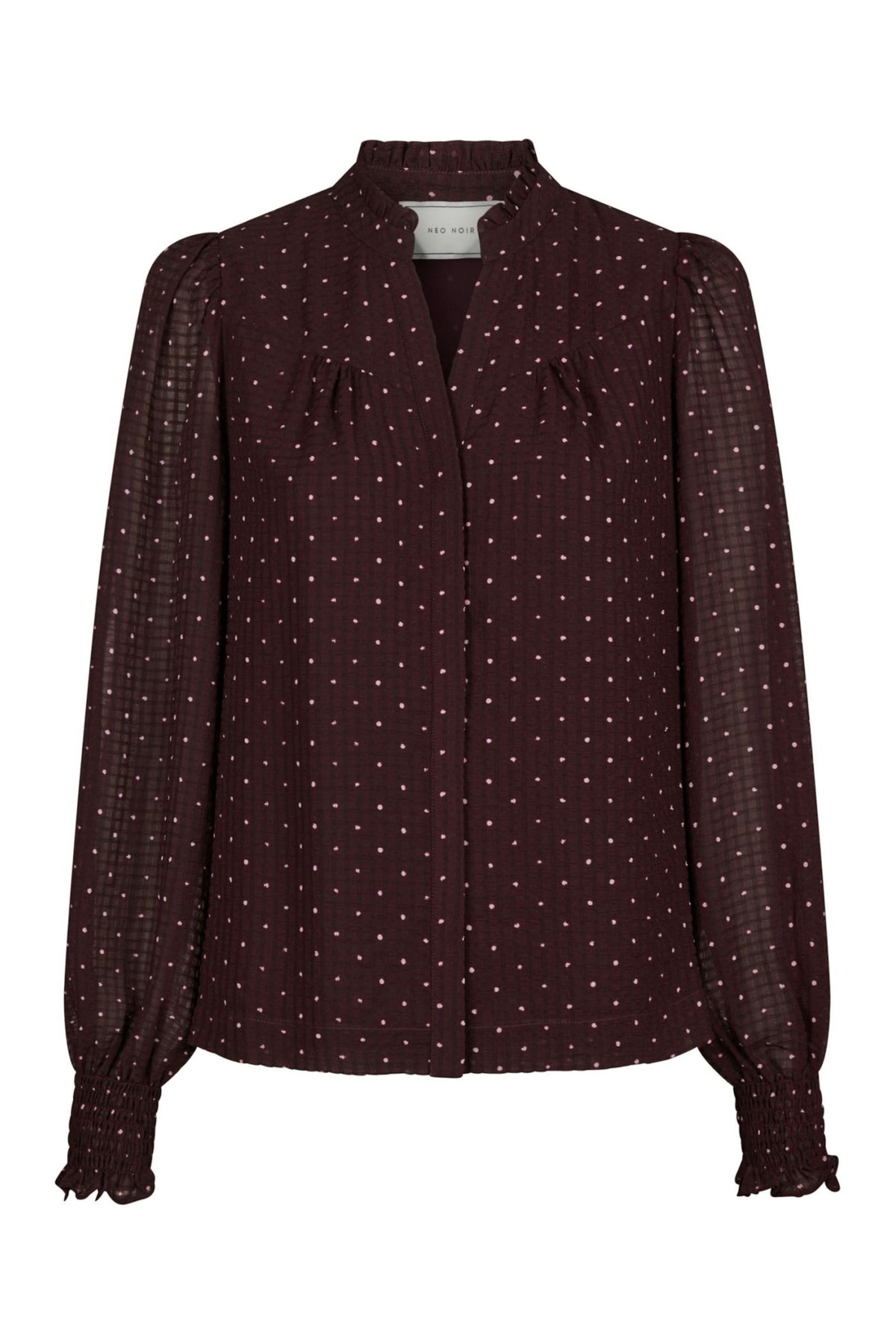 Astrida Dotted Blouse - Burgundy
