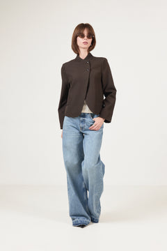 Tiria Structure Blazer - Dark Brown
