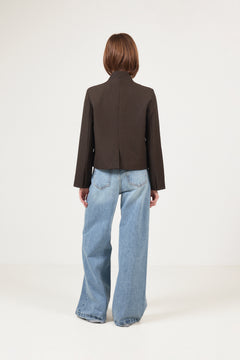 Tiria Structure Blazer - Dark Brown