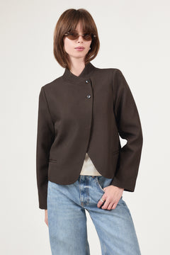 Tiria Structure Blazer - Dark Brown
