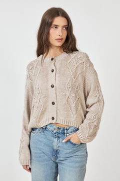 Dahliamd Cardigan - Beige Melange