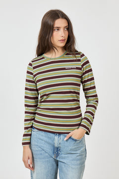 Denismd Slim LS T-Shirt - Windsor Green Stripe