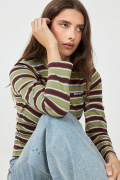 Denismd Slim LS T-Shirt - Windsor Green Stripe