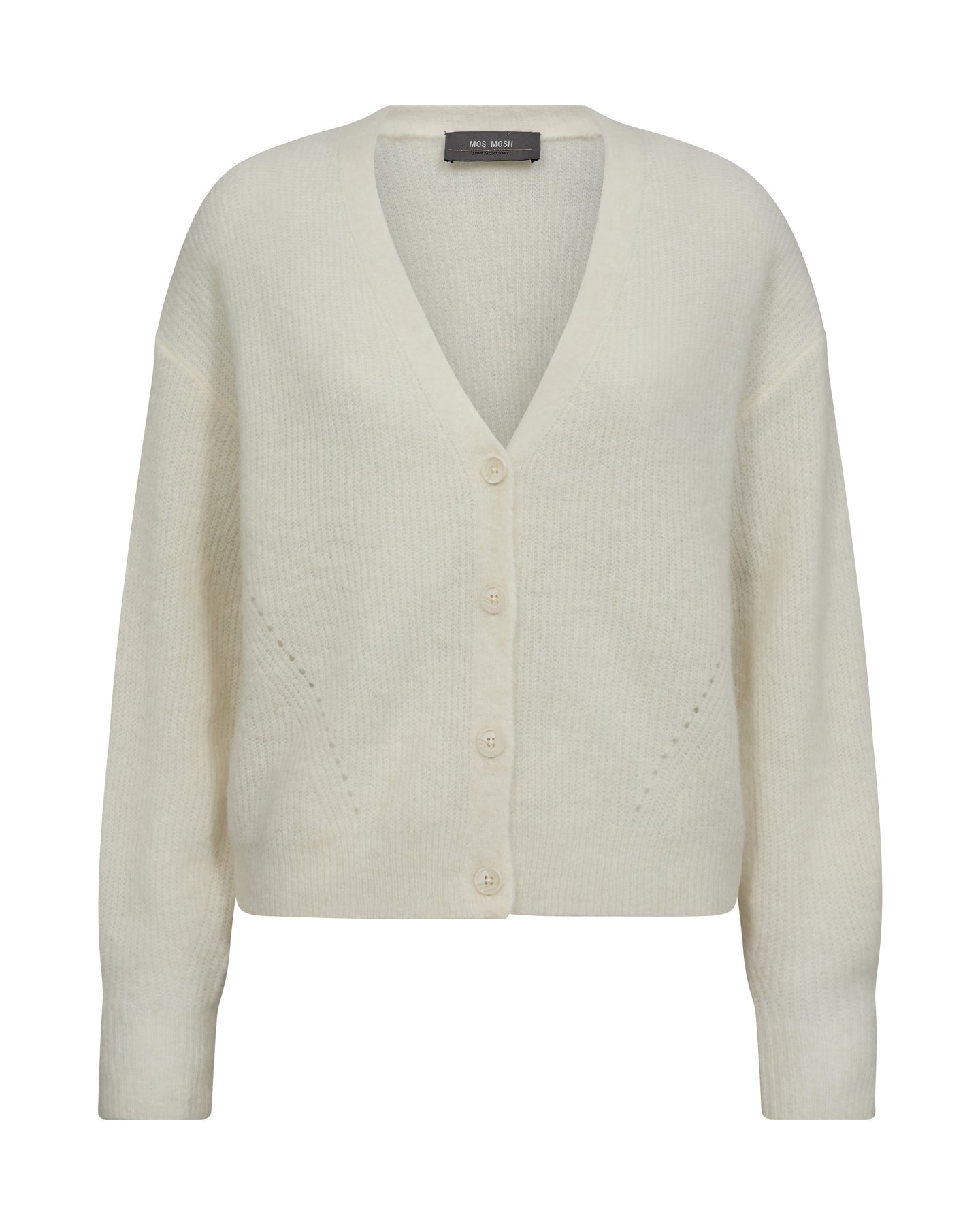 Thora V-Neck Knit Kofta - Ecru
